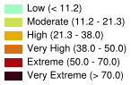 Legenda Fire Weather Index, geleverd door EFFIS
